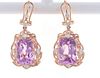 Pink Kunzite & Diamond 14k Rose Gold Earrings