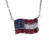 American Flag Sapphire Ruby & Diamond Necklace