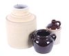 American Glazed Stoneware Pottery Jug & Crocks