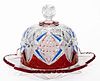 PENNSYLVANIA / BALDER - RUBY-STAINED COVERED BUTTER DISH