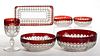 TARENTUM'S ATLANTA (OMN) / ROYAL CRYSTAL - RUBY-STAINED ARTICLES, LOT OF SIX