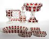 BARRED OVAL - RUBY-STAINED ARTICLES, LOT OF EIGHT