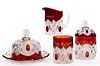 NEW HAMPSHIRE (OMN) - RUBY-STAINED  FOUR-PIECE TABLE SET