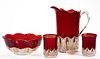 STARTEC - RUBY-STAINED ARTICLES, LOT OF FOUR