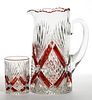CHAMPION (OMN) - RUBY-STAINED PITCHER AND TUMBLER