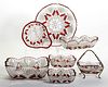 CHAMPION (OMN) - RUBY-STAINED TABLE ARTICLES, LOT OF SEVEN