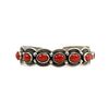 NO RESERVE - D. Chee - Navajo Coral and Silver Bracelet with Stamped Design c. 1960-80s, size 6.375 (J15625-009)