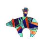 NO RESERVE - Calvin Begay and Touch of Santa Fe Shop - Navajo Multi-Stone Channel Inlay and Sterling Silver Bear Pendant c. 1980-90s, 1.75" x 1.75" (J