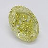 1.06 ct, Natural Fancy Intense Yellow Even Color, VVS2, Oval cut Diamond (GIA Graded), Appraised Value: $32,100 