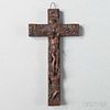 Continental Carved Walnut Reliquary Crucifix
