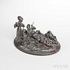 After Alexei Petrovitch Gratcheff (Russian, 1780-1850)       Bronze Figural Group of a Cossack Encampment