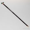 Faberge-style Silver- and Guilloche Enamel-mounted Cane