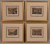 British School, 19th Century, Four Framed Prints of Manor Interiors: Lyme Hall, Speke Hall, Braham Hall, and the Gate House, 