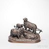 Jules Moigniez (French, 1835-1894)       Bronze Figure Group of Merino Sheep