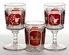 BUNGALOW - RUBY-STAINED DRINKING ARTICLES, LOT OF THREE