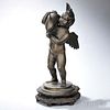 After Ferdinando De Luca (act. Italy, 19th/20th Century)       Bronze of a Winged Putto with Dolphin,