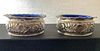 Sterling silver Stamped Sterling GM FORD Pair of salt cellars with Cobalt blue inserts