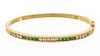 Emerald, Diamond & 18kt Gold Bracelet, W 2'' L 2.5'' 22g