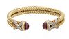 David Yurman 14kt Gold, Garnet Cable Bracelet, W 2.25'' L 2.75'' 32g