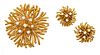 Tiffany & Co (American) 18 Kt Yellow Gold Pin And Earrings 37g