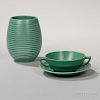 Two Wedgwood Keith Murray Design Matte Green Items