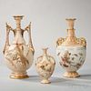 Three Royal Worcester Porcelain Vases