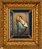 After Roberto Ferruzzi Dresden Porcelain Plaque Madonna Of The Streets, H 9'' W 7''