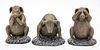 Maitland-Smith (British) Bronze Sculptures, Three Wise Pigs, H 8'' W 5'' Depth 4.5'' 3 pcs