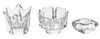 Orrefors (Swedish) Crystal Bowls & Votive Candleholder, H 4'' Dia. 4.5'' 3 pcs