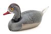 Murano Blown Glass Duck Decoy , Black And Silver H 7'' L 13''
