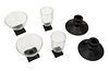 Art Deco Clear With Black Base, Dessert Cups, Apperitif, Candle Holders 22 pcs