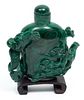 Chinese Malachite Carved Snuff Bottle H 3''