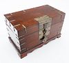 Chinese Carved Wood Documents Box H 10'' W 15.75'' Depth 8.5''