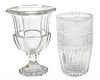 Glass Vase + Urn Form Glass Vase H 10" H 9'' Dia. 5.5'' 2 pcs