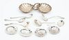 Sterling Silver Twin Shell Dish, 6 Antique Spoons 10.3t oz 7 pcs