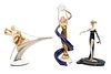 After Erte, Franklin Mint Porcelain Figures, C. 1990s, Galaxy In Gold, Pearls And Rubies, Starlight In Platinum, Three Pieces