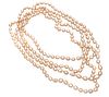 Pink Biwa Pearl Necklace, 15mm L 140''