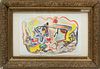 Jack Faxon 1936 - 20, Abstract Watercolor H 8'' W 10''