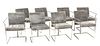 Italian Chrome Framed Dining Chairs, H 30'' W 24'' Depth 25'' 8 pcs