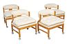 Set Of Four Upholstered Oak Chairs, 20th C., H 27.75'' W 24.5'' Depth 26''