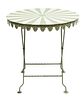 Hollywood Regency Style, Painted Wrought Iron Table Ca. 1950, H 31'' Dia. 30''