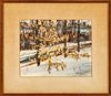 Edwin Dahlberg (American, 1901-1984) Watercolor On Paper, Winter Landscape, H 10'' W 12''