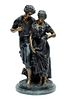 After Luca Madrassi (Italian, 1848-1919) Bronze Sculpture, Courting Couple, H 27'' Dia. 10''