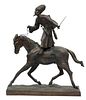 Russian Bronze Sculpture, Cossack On Horseback,, H 26'' W 7'' L 20''