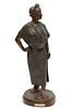 Fernando Camancho Guerrero (Mexican, 20/21st C.) Bronze Sculpture, Standing Woman, H 25'' W 10.5'' L 8''