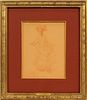 Everett Shinn (American, 1876-1953) Sepia Crayon, Woman Walking, H 12.5'' W 10''