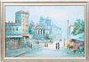 Jameson Oil On Canvas, Ca. 20th C., European Street Scene, H 24'' W 36''