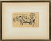 Peter Helck (American, 1893-1988) Pen, Ink, Watercolor Illustration "Jean's Interpretations", H 5.5'' W 8.5''