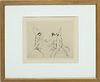 Warren Davis (American, 1865-1928) Etching On Paper, Three Muses, H 7.75'' W 9.75''