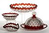FOSTORIA NO. 1119 / SYLVAN (OMN) - RUBY-STAINED ARTICLES, LOT OF FOUR